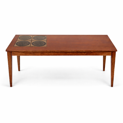 Mid Century Danish Domino Teak Tile Coffee Table
