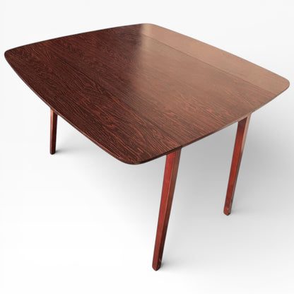 Vintage Drop-Leaf Table – Mid-Century Dining Table with Rosewood Effect & Twin Drop Leaf Design