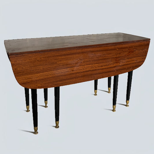 Mid Century Modern Dark Wood E Gomme G Plan Drop Leaf Extending Dining Table