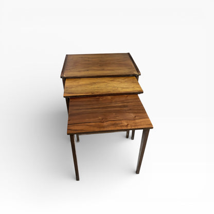 Gordon Russell Walnut Nest of Tables – Mid-Century British Design, Vintage Side Tables