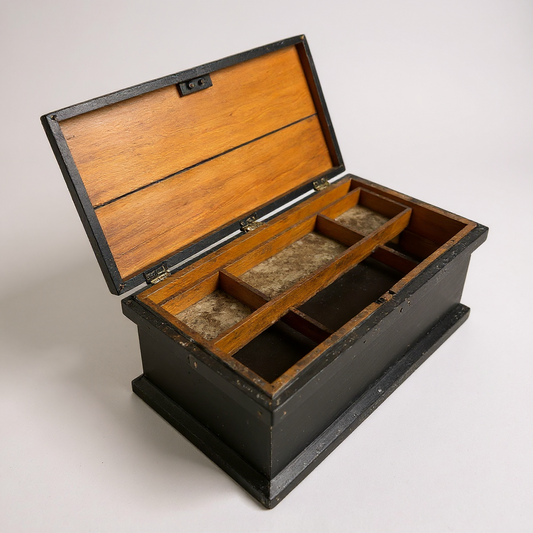 Vintage Military Wooden Tool Chest | Old Army Storage Box with Compartments
