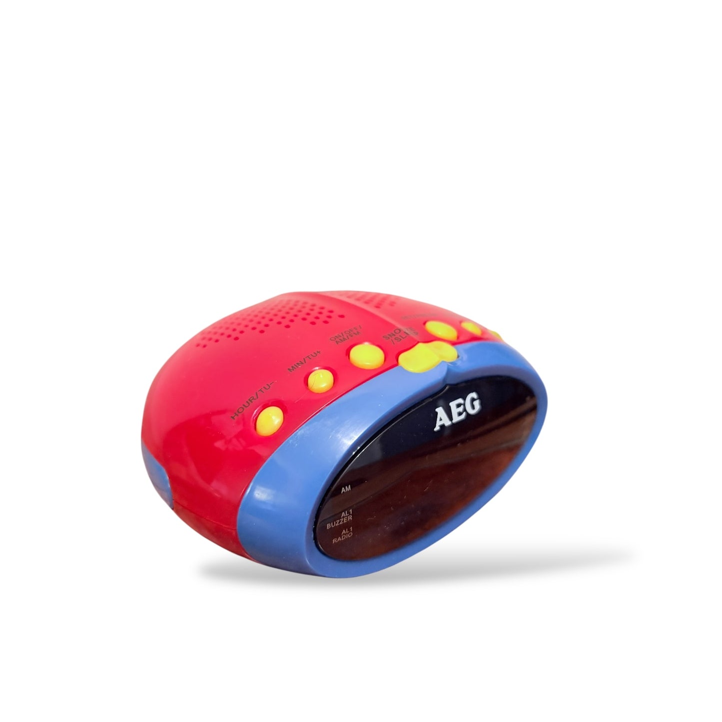 Vintage AEG Clock Radio – Postmodern Red & Blue Design