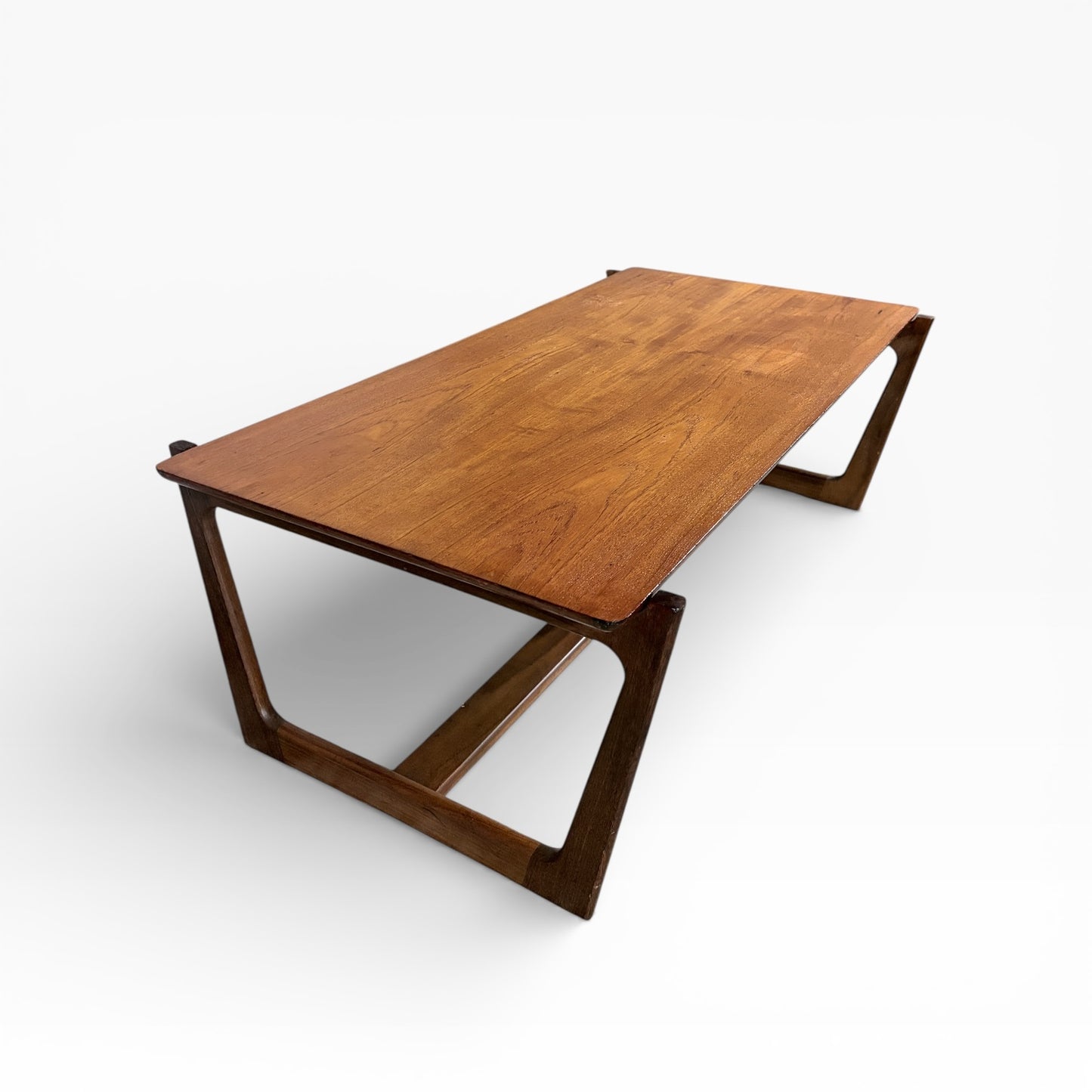 Danish Mid Century Coffee Table with Sleigh Legs