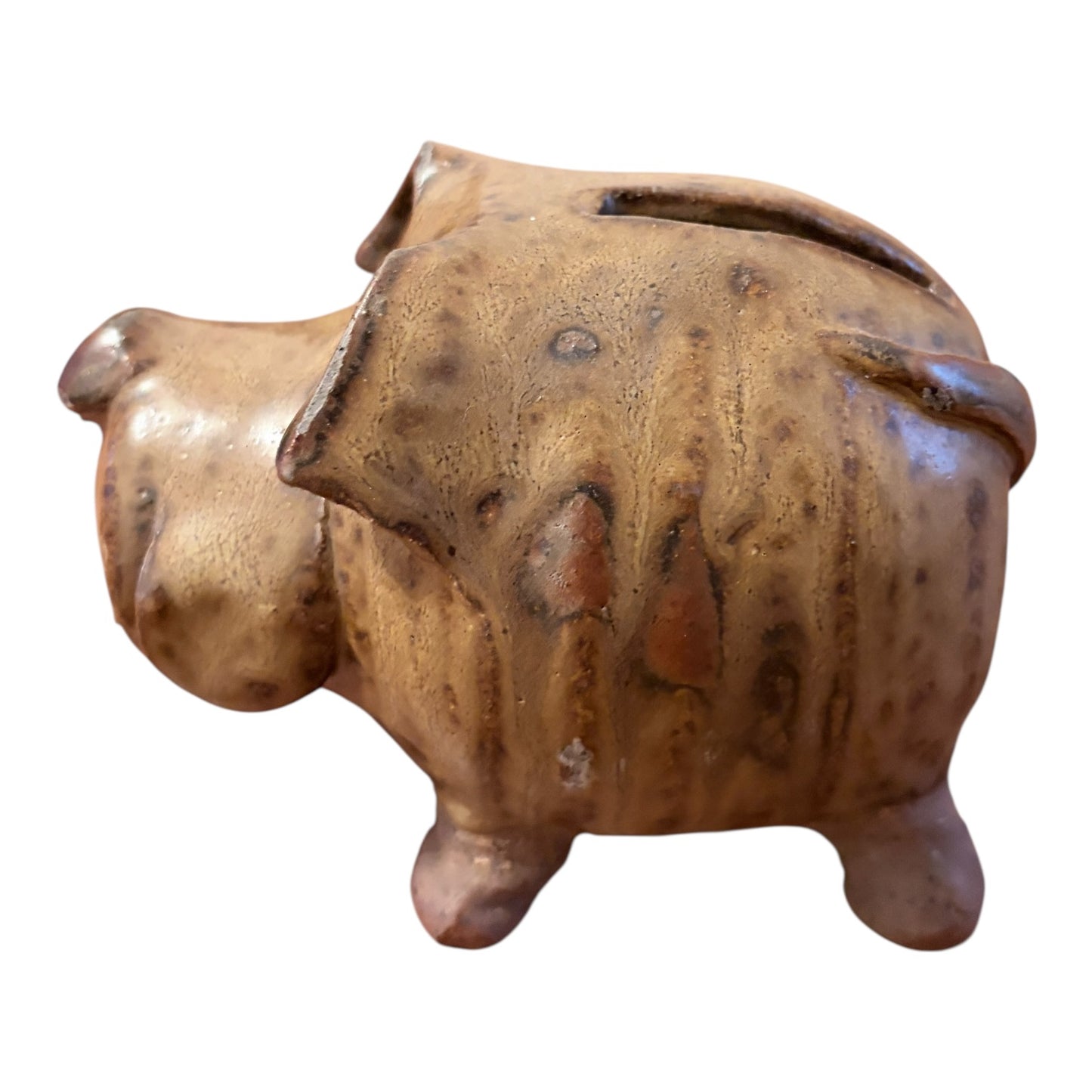 Vintage Studio Pottery Pig Money Bank – Handcrafted Ceramic Piggy Bank