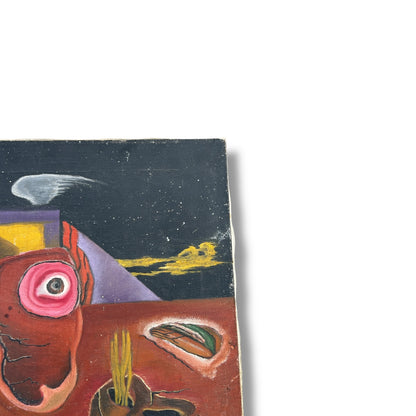 Mid Century Abstract Surrealist Art, Dated 1951, Original Modernist Painting