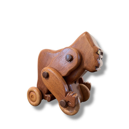 Mid Century Articulated Wooden Gorilla Toy Sculpture — view 7
