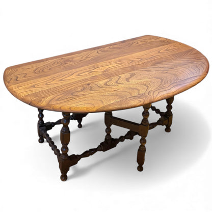 Ercol Drop-Leaf Coffee Table – Vintage Solid Elm Mid Century Design — view 2