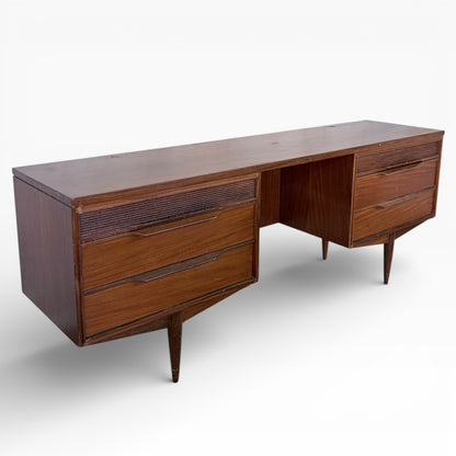 Mid-Century Low Teak Desk by White & Newton