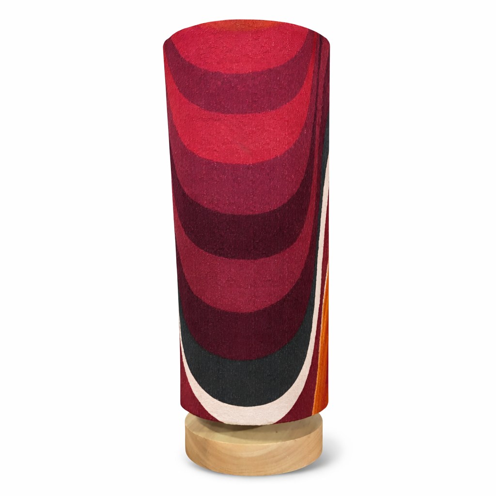 Vintage Table Lamp with Handmade Shade by Lightfandango – Barbara Brown “Frequency” Heals 1968 Fabric