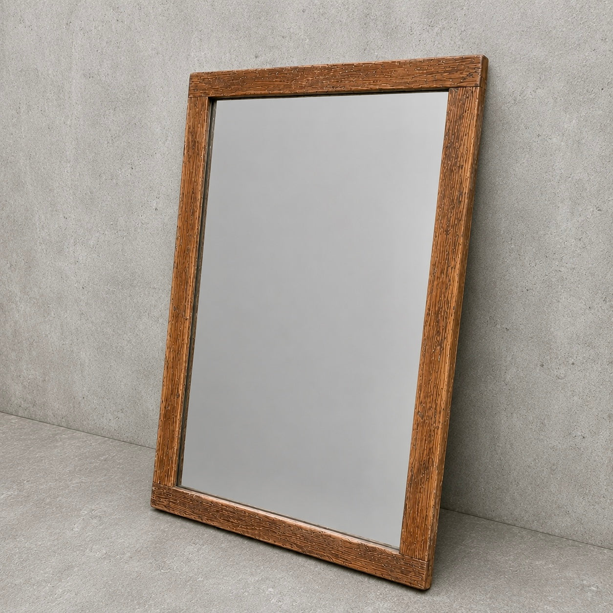Antique Victorian Carved Oak Wall Mirror | 19th Century Rectangular Mirror