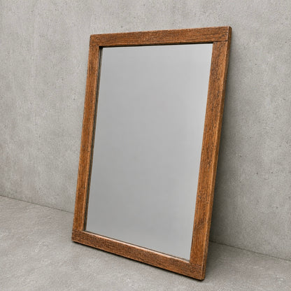 Antique Victorian Carved Oak Wall Mirror | 19th Century Rectangular Mirror