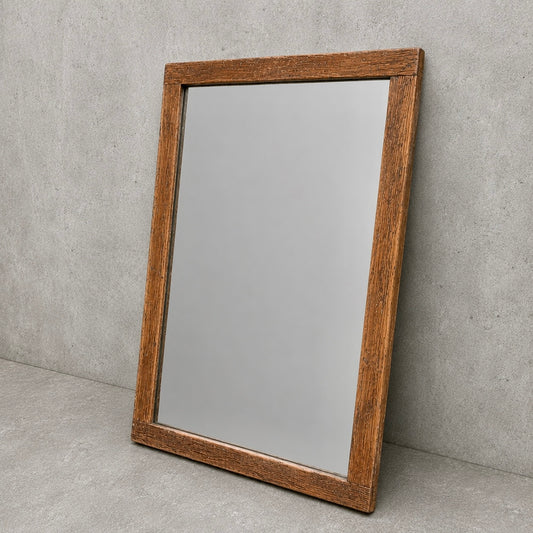 Antique Victorian Carved Oak Wall Mirror | 19th Century Rectangular Mirror