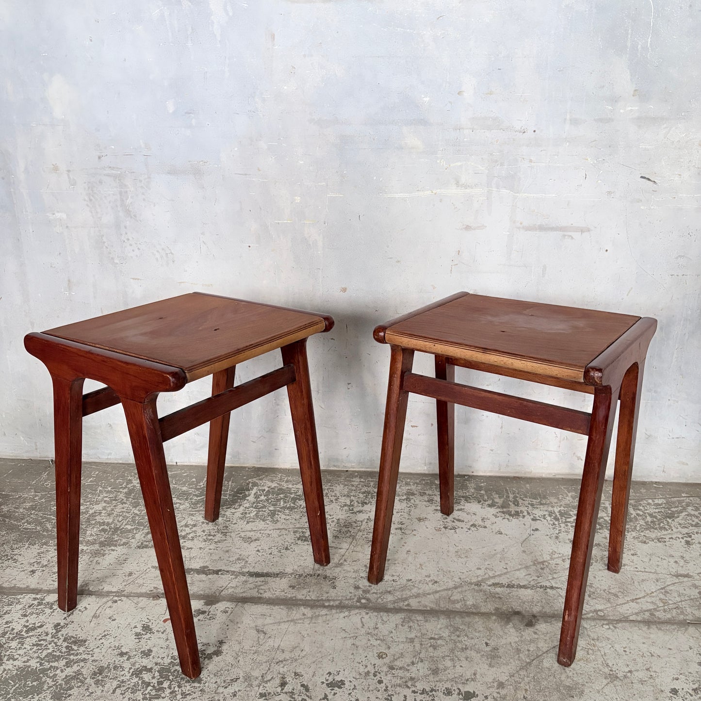 Mid Century Teak & Plywood Bedside Tables