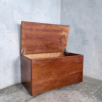 Mid Century Teak Storage Blanket Box Chest on Castors