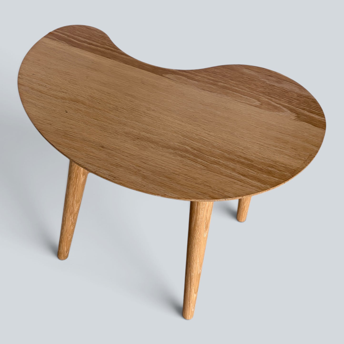 Mid Century Kidney Bean Oak Coffee Table Sculptural Organic Occasional Table