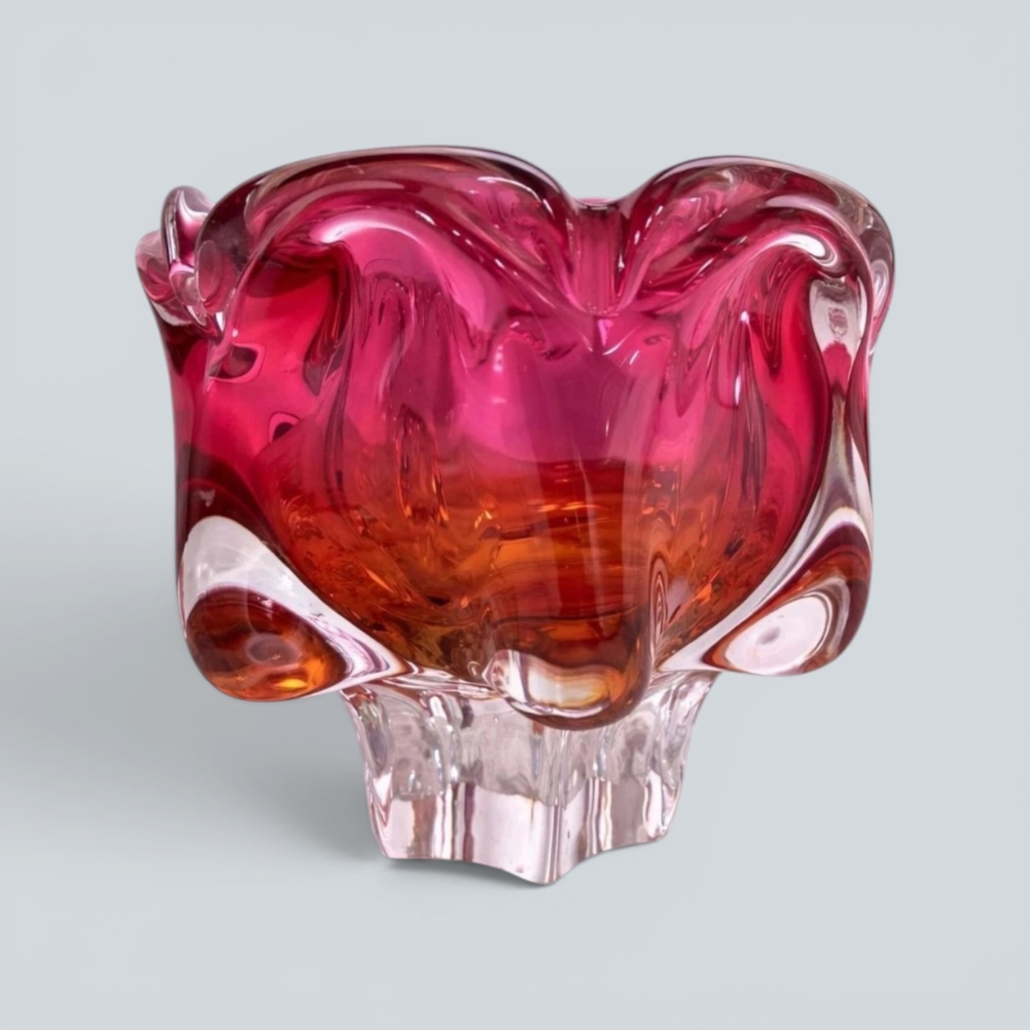 1960s Czech Sommerso Art Glass Bowl by Josef Hospodka for Chřibská
