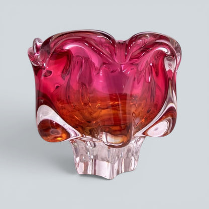 1960s Czech Sommerso Art Glass Bowl by Josef Hospodka for Chřibská