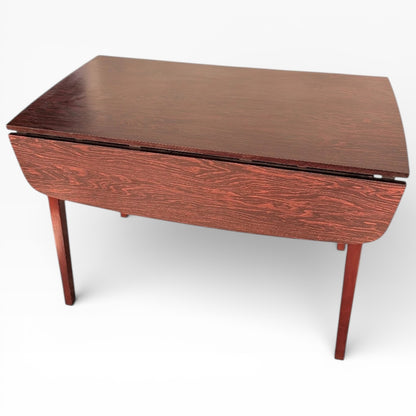 Vintage Drop-Leaf Table – Mid-Century Dining Table with Rosewood Effect & Twin Drop Leaf Design