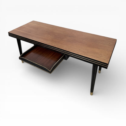 Vintage Space Age Coffee Table – Mid Century Retro Modern Low Profile Table with Removable Tray