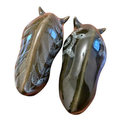 Elizabeth Skipworth Studio Pottery Bulls – Pair Vintage Lotus Pottery Animal Figures