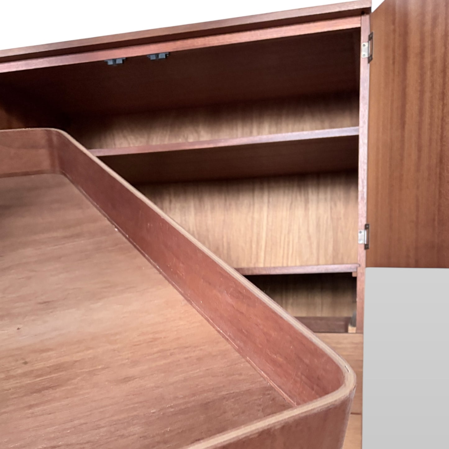 Schreiber Teak Tallboy Cabinet with Drawers – Mid Century