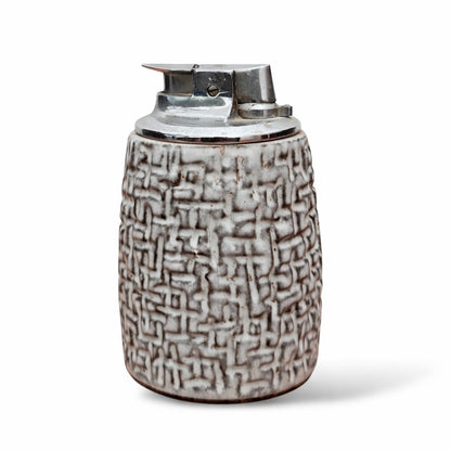 Vintage Swedish Ceramic Table Lighter – Textured Studio Pottery, Mid-Century