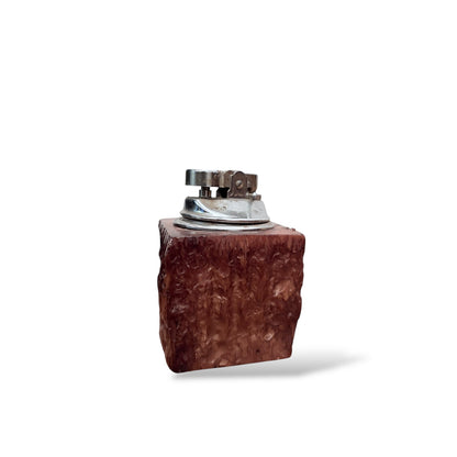 Vintage Italian Alabaster Table Lighter with Chrome Mechanism