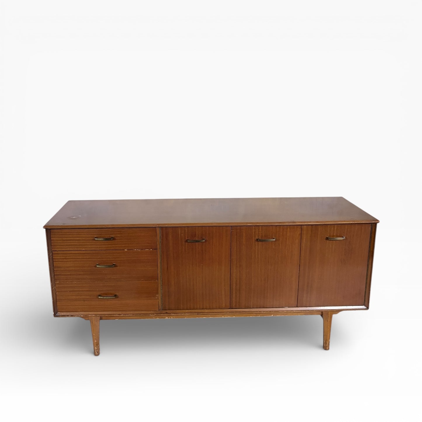 Lebus Mid-Century Walnut Sideboard with Cocktail Cabinet & Storage