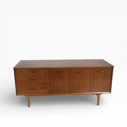 Lebus Mid-Century Walnut Sideboard with Cocktail Cabinet & Storage