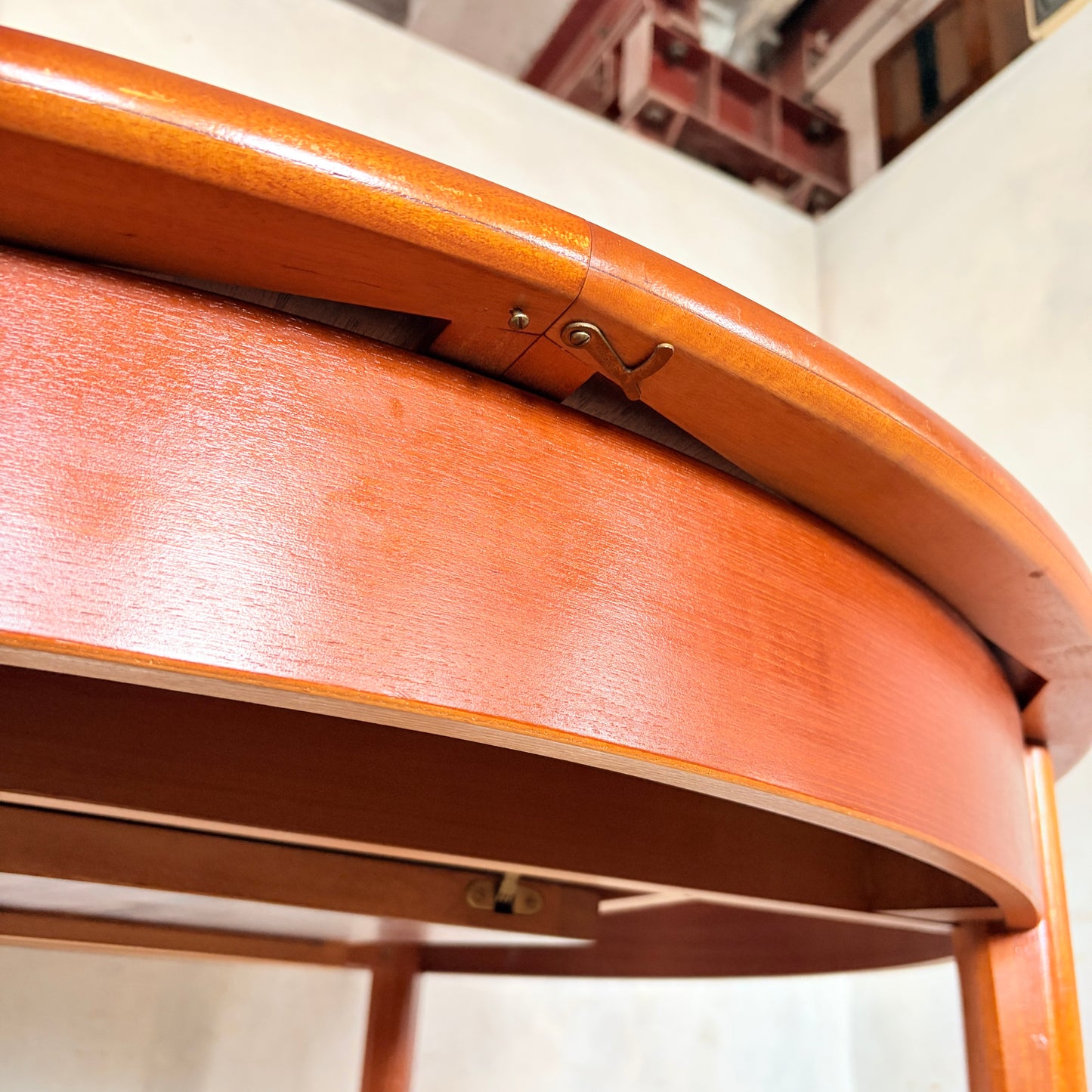 Mid Century Danish Teak Round Extending Dining Table