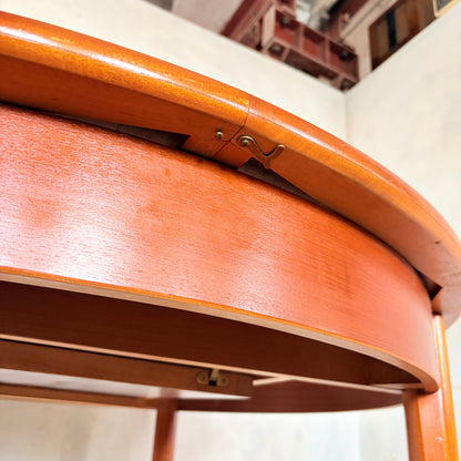 Mid Century Danish Teak Round Extending Dining Table