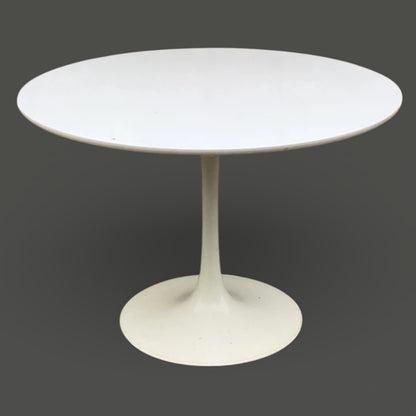 Tulip Dining Table – 1960s Maurice Burke Mid Century White Fibreglass Pedestal Base