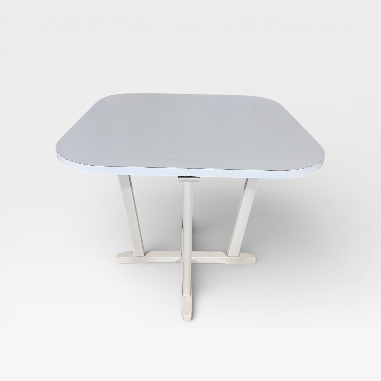Vintage Thonet Nesting Dining Table with Four Chairs – White Bentwood, Mid-Century Design — view 9