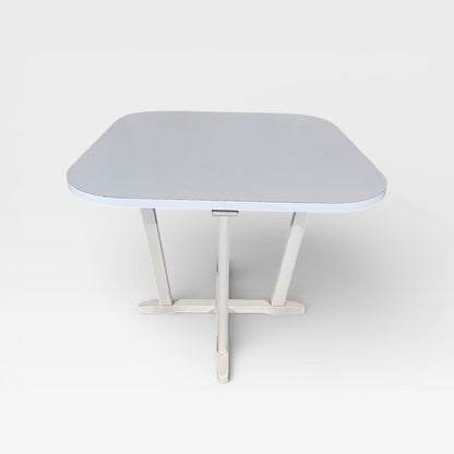 Vintage Thonet Nesting Dining Table with Four Chairs – White Bentwood, Mid-Century Design — view 9