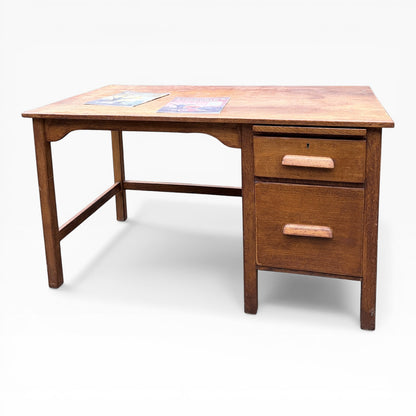 Vintage Tiger Oak Abbess Writing Desk