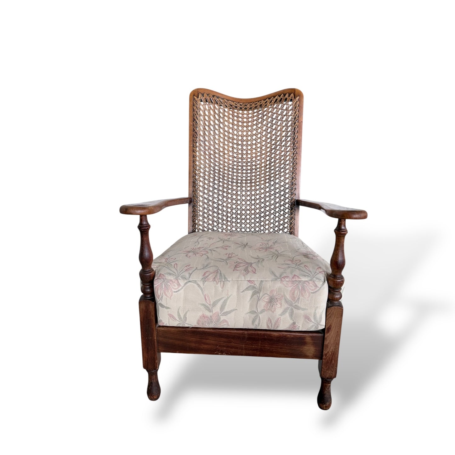 Antique Vintage Colonial Style Wicker Armchair