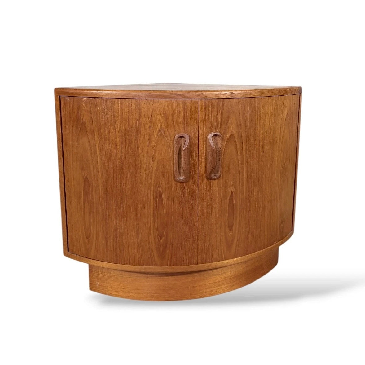 Mid Century G Plan Fresco Teak Curved Corner Cabinet