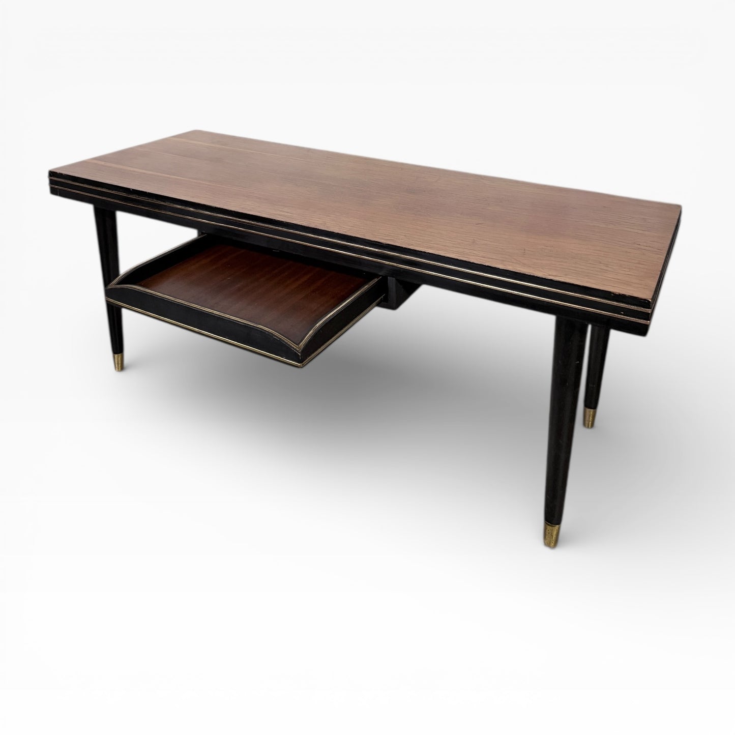 Vintage Space Age Coffee Table – Mid Century Retro Modern Low Profile Table with Removable Tray