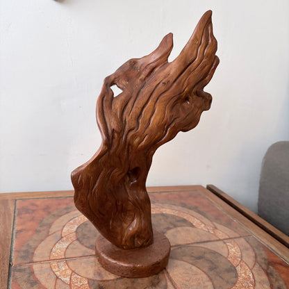 Vintage 1970s Canadian Root Wood Abstract Sculpture