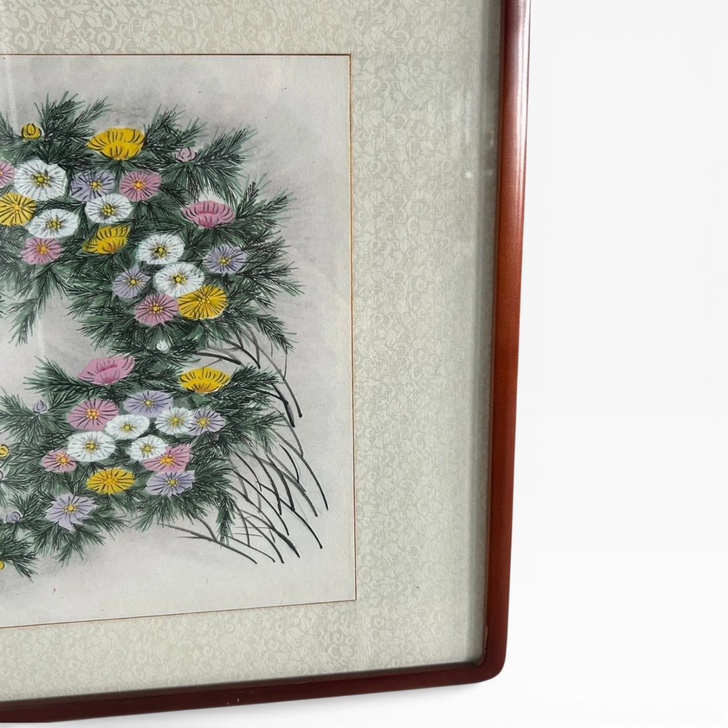 Imperial Chinese Silk Painting - Mid Century Vintage Framed Artwork