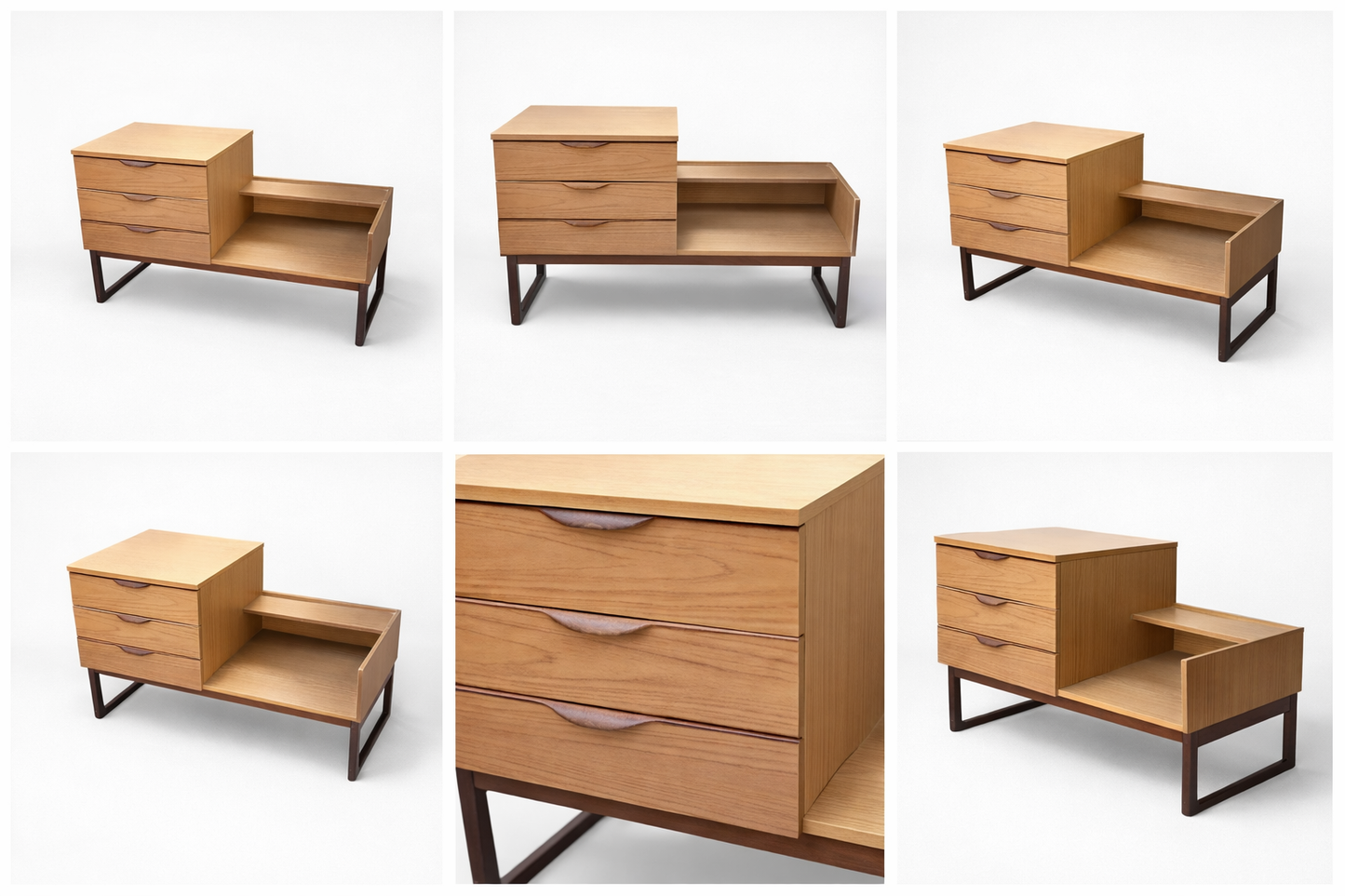 Mid-Century Europa Teak & Formica Drawer Storage Bench