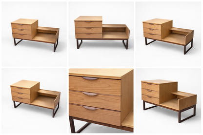 Mid-Century Europa Teak & Formica Drawer Storage Bench