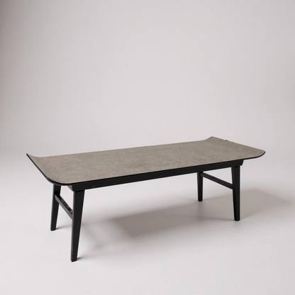 Mid Century Modern White Formica Surfboard Pagoda Coffee Table