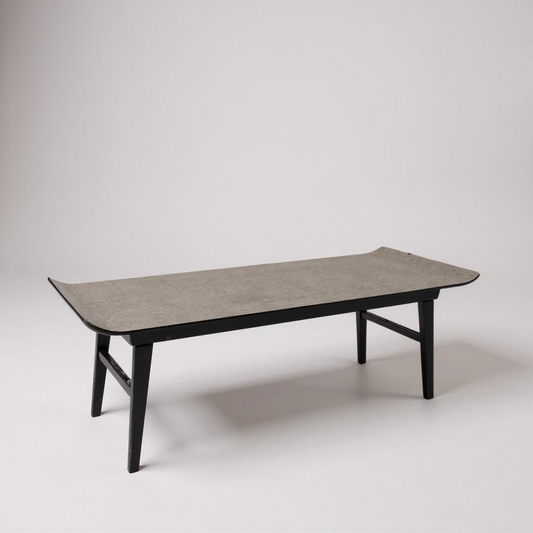 Mid Century Modern White Formica Surfboard Pagoda Coffee Table