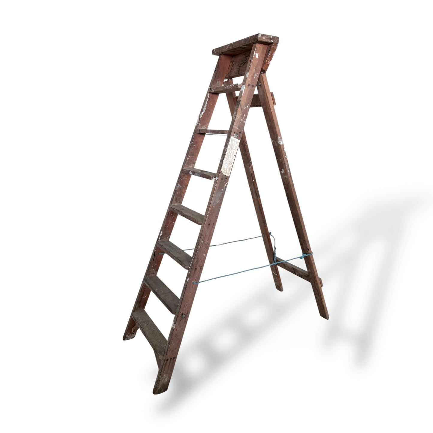 Vintage Wooden Step Ladder – Rustic Plant Stand