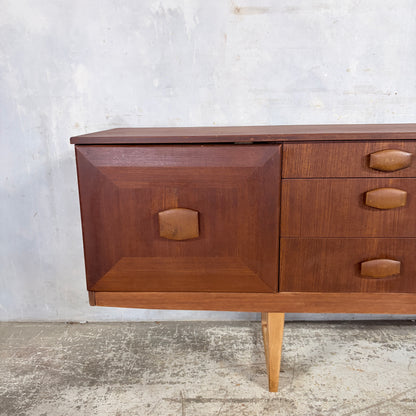 Mid Century Stonehill Teak Long Sideboard Drinks Cabinet with Drop-Down Bar — view 4