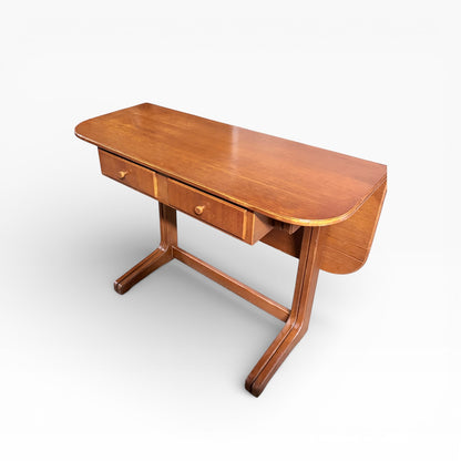 Danish Teak & Oak Drop Leaf Dining Table Desk