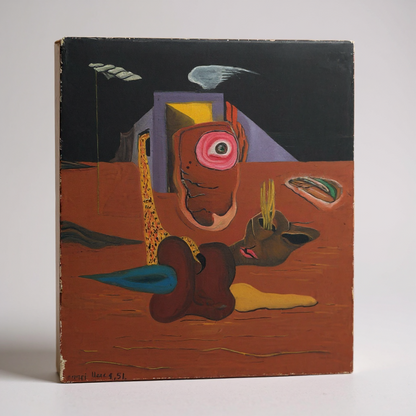 Mid Century Abstract Surrealist Art, Dated 1951, Original Modernist Painting