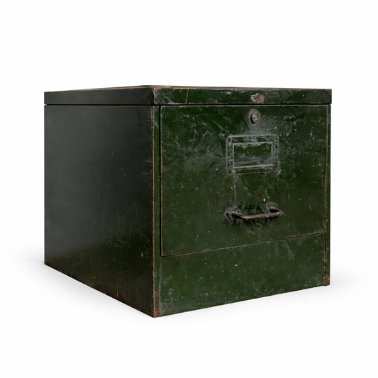 Vintage Industrial Military Filing Cabinet Bedside – Forest Green Steel