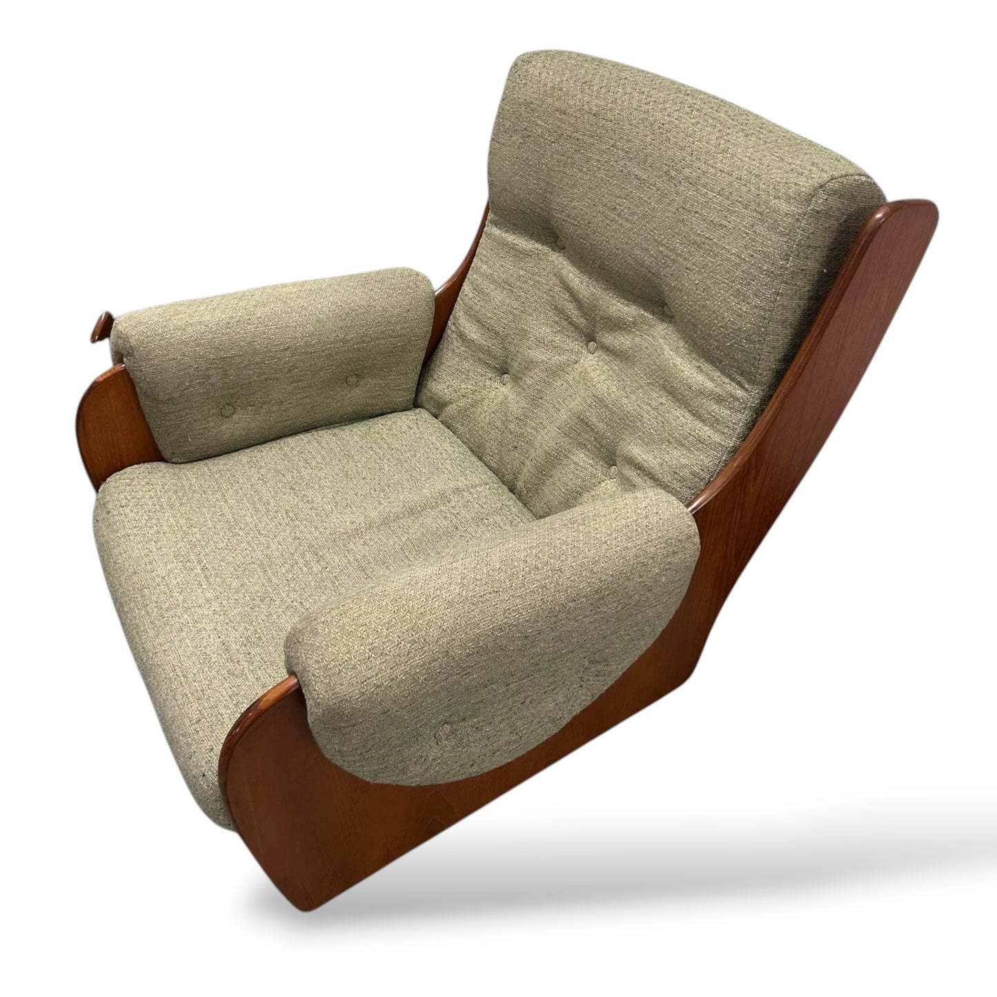 G Plan Teak Armchairs – Mid Century Modern Pair of Sculptural Lounge Chairs